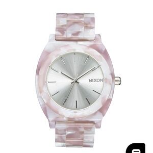 Nixon timeteller acetate pink and white